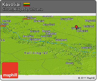 Physical Panoramic Map of Kavoliai