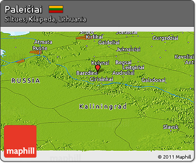 Physical Panoramic Map of Paleičiai