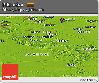 Physical Panoramic Map of Piktaičiai
