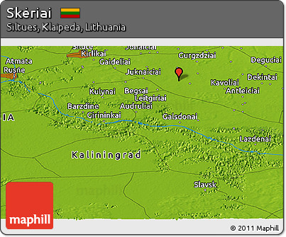 Physical Panoramic Map of Skėriai