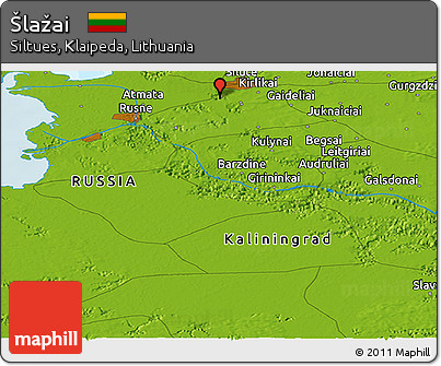 Physical Panoramic Map of Šlažai