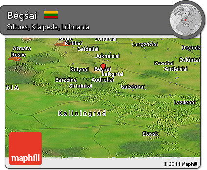 Satellite Panoramic Map of Bėgšai