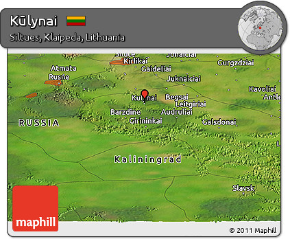 Satellite Panoramic Map of Kūlynai