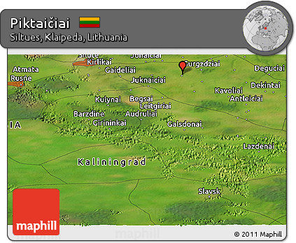 Satellite Panoramic Map of Piktaičiai