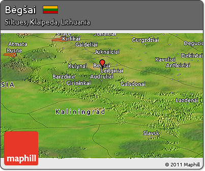 Satellite Panoramic Map of Bėgšai