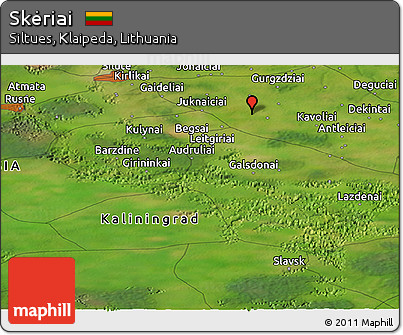 Satellite Panoramic Map of Skėriai