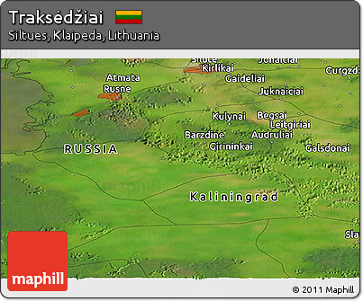 Satellite Panoramic Map of Traksėdžiai
