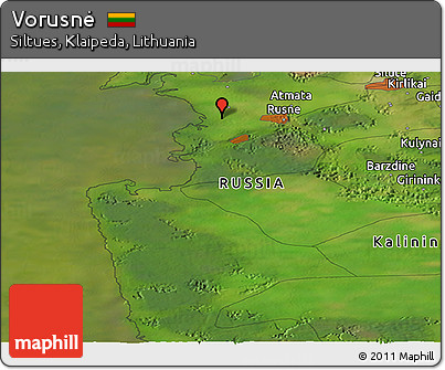 Satellite Panoramic Map of Vorusnė