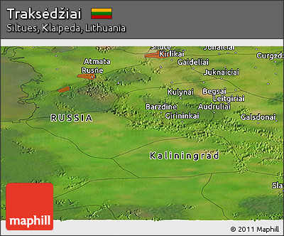 Satellite Panoramic Map of Traksėdžiai