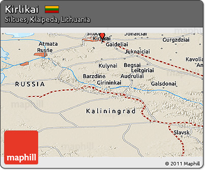 Shaded Relief Panoramic Map of Kirlikai
