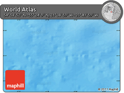 Physical Map of the Area around 55° 11' 31" N, 21° 10' 29" W