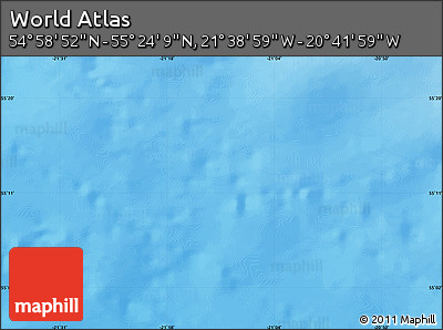 Physical Map of the Area around 55° 11' 31" N, 21° 10' 29" W