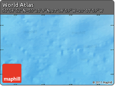 Physical Map of the Area around 55° 11' 31" N, 21° 10' 29" W