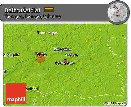 Physical 3D Map of Baltrušaičiai