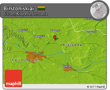 Physical 3D Map of Birštoniškiai