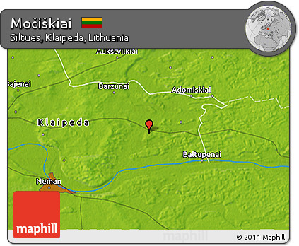 Physical 3D Map of Močiškiai