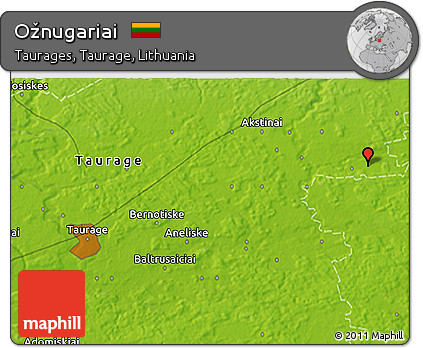 Physical 3D Map of Ožnugariai