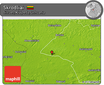 Physical 3D Map of Skrodliai