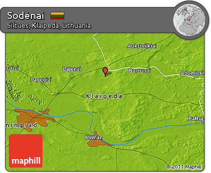 Physical 3D Map of Sodėnai