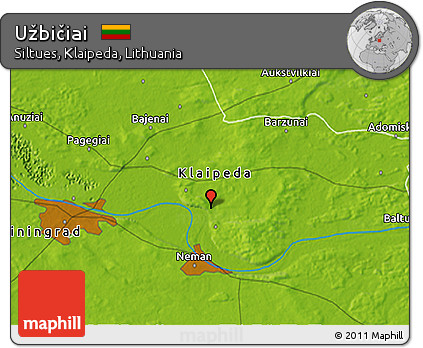 Physical 3D Map of Užbičiai