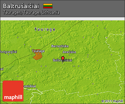 Physical 3D Map of Baltrušaičiai