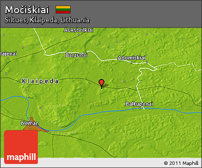 Physical 3D Map of Močiškiai