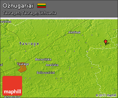 Physical 3D Map of Ožnugariai