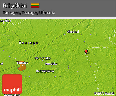 Physical 3D Map of Rikyškiai