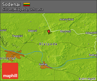 Physical 3D Map of Sodėnai