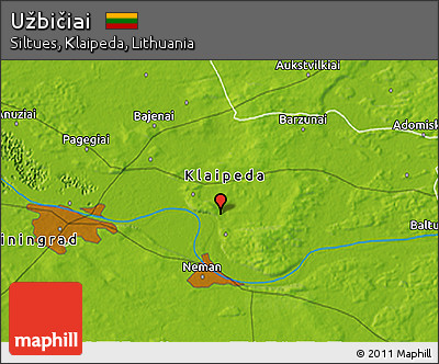 Physical 3D Map of Užbičiai