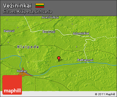 Physical 3D Map of Vėžininkai