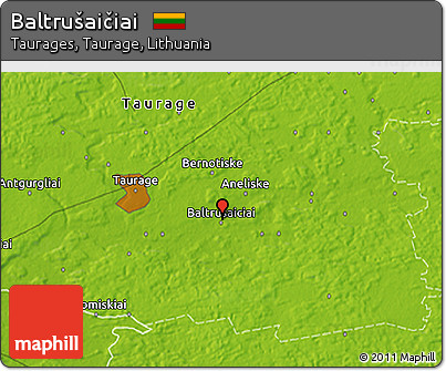 Physical 3D Map of Baltrušaičiai
