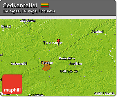 Physical 3D Map of Gedkantaliai