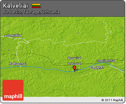 Physical 3D Map of Kalvėliai