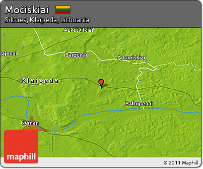 Physical 3D Map of Močiškiai