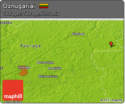 Physical 3D Map of Ožnugariai