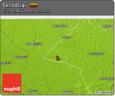 Physical 3D Map of Skrodliai