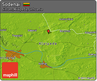 Physical 3D Map of Sodėnai
