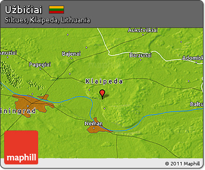 Physical 3D Map of Užbičiai