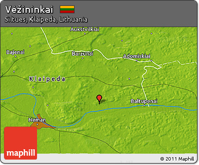Physical 3D Map of Vėžininkai