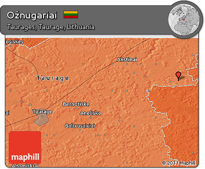 Political 3D Map of Ožnugariai
