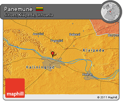 Political 3D Map of Panemunė