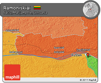 Political 3D Map of Ramoniškiai