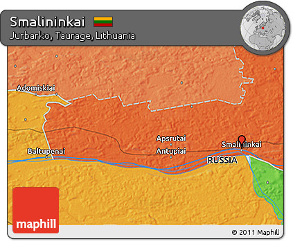 Political 3D Map of Smalininkai