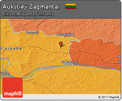 Political 3D Map of Aukštieji Žagmantai