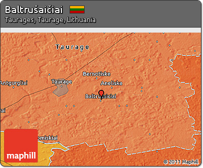 Political 3D Map of Baltrušaičiai
