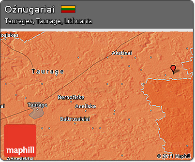 Political 3D Map of Ožnugariai