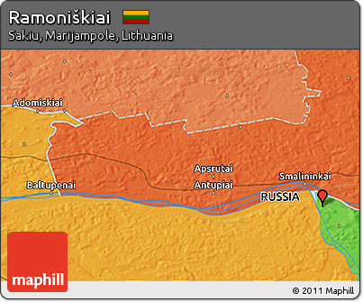 Political 3D Map of Ramoniškiai