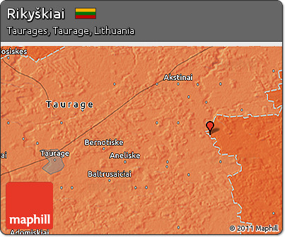 Political 3D Map of Rikyškiai