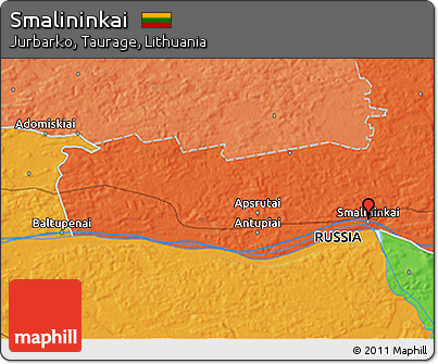Political 3D Map of Smalininkai